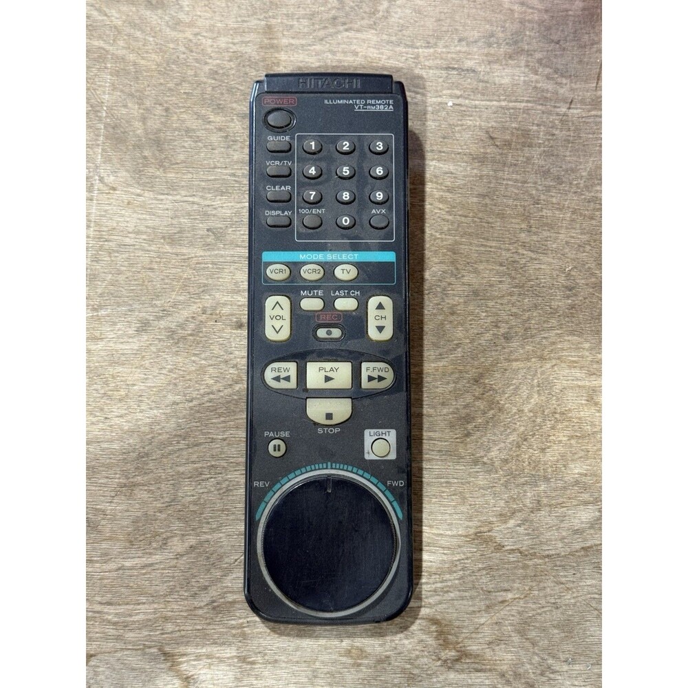 Hitachi Remote Control VT-RM382A Illuminated CBL VCR TV Original Equipment OEM